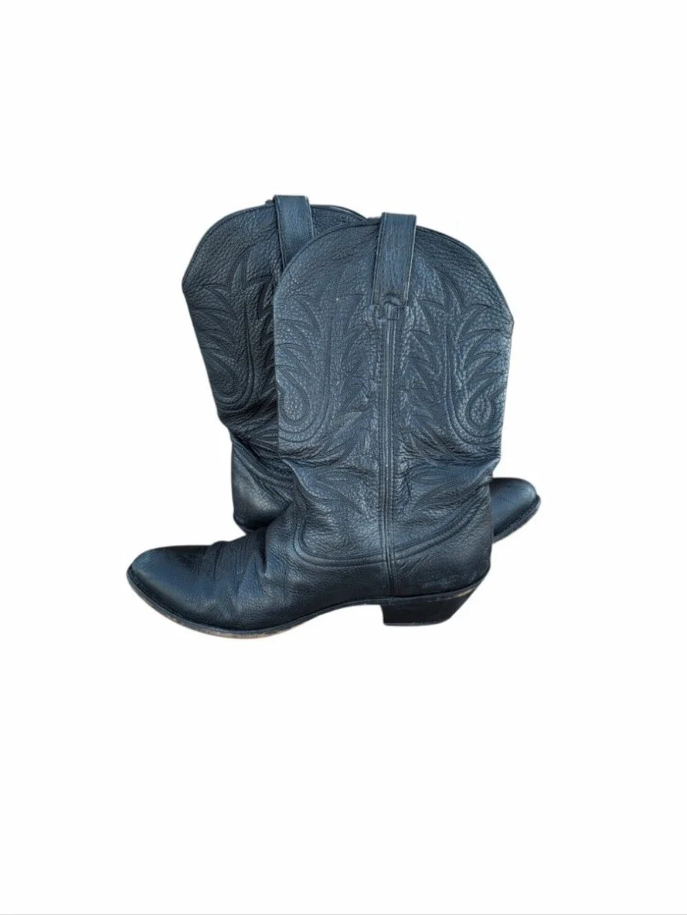 Durango Black Leather Pull On Cowboy Western Ranch Horse Riding Barn Boot Men 10